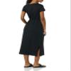 Amazon Essentials Women's Short Sleeve Belted Midi T-Shirt Dress, Black, X-Small view 2