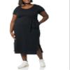 Amazon Essentials Women's Short Sleeve Belted Midi T-Shirt Dress, Black, X-Small view 4