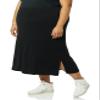Amazon Essentials Women's Pull-On Knit Midi Skirt (Available in Plus Size), Black, 1X view 1