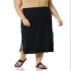 Amazon Essentials Women's Pull-On Knit Midi Skirt (Available in Plus Size), Black, 1X view 4