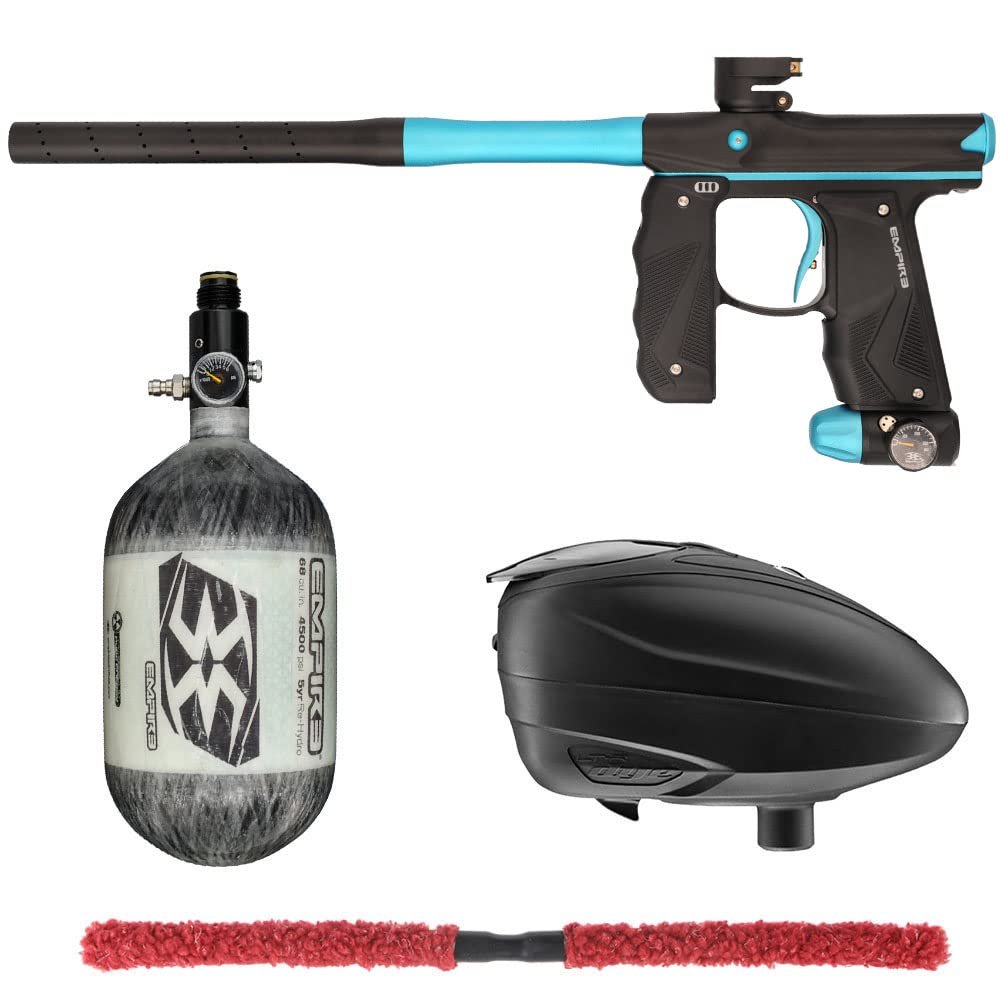 Action Village Empire Mini GS TP Contender Paintball Gun Package Kit w/ 68/4500 Tank (Dust Black/Dust Aqua, LTR Color: Black/Black)