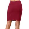 Fashionazzle Women's Casual Stretchy Bodycon Pencil Mid-Mini Skirt (Small, BMS10-Burgundy) view 3