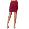 Fashionazzle Women's Casual Stretchy Bodycon Pencil Mid-Mini Skirt (Small, BMS10-Burgundy) view 4