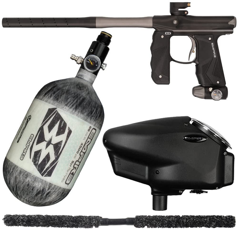 Action Village Empire Mini GS TP Competition Paintball Gun Package Kit (Dust Black/Dust Grey, Tank Size: 68/4500)