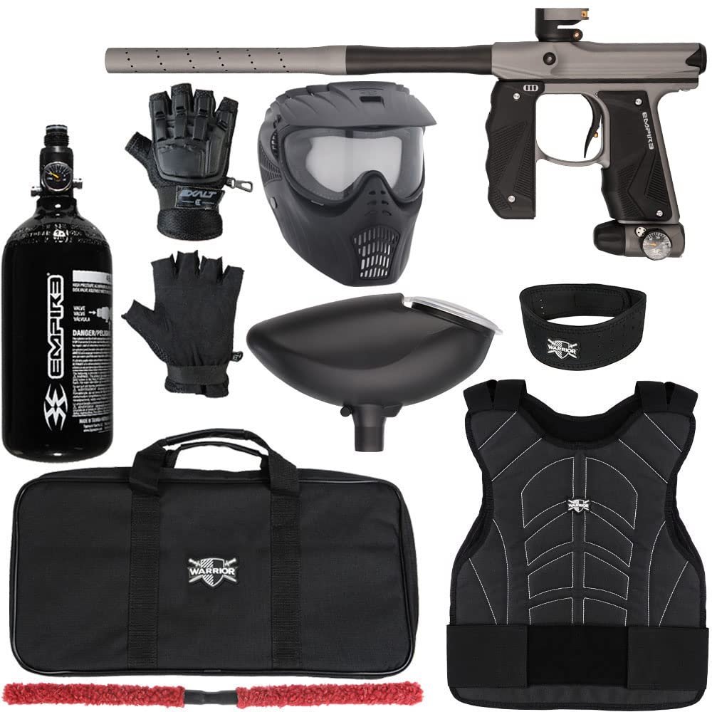 Action Village Empire Mini GS TP Level 1 Protector Paintball Gun Package Kit (Dust Dark Grey/Dust Black, Glove Size: Large/X-Large)