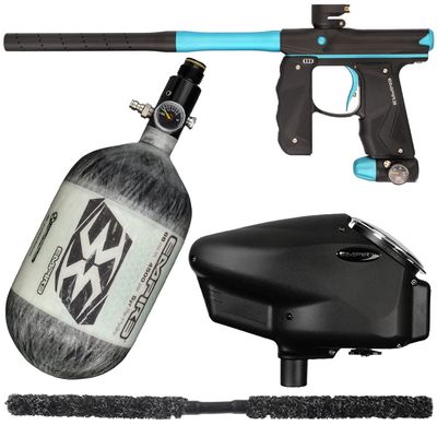 Action Village Empire Mini GS TP Competition Paintball Gun Package Kit (Dust Black/Dust Aqua, Tank Size: 68/4500)