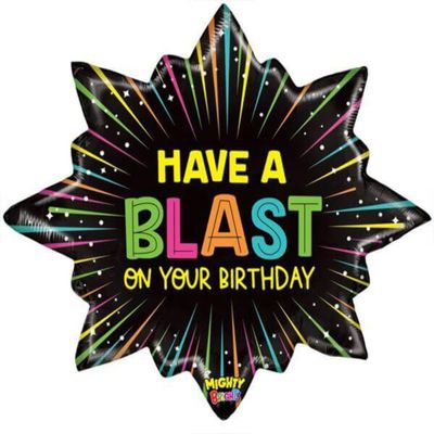 Betallic 32" Mighty Birthday Blast Party Decoration Celebration Supply Non-Foil Helium Balloon