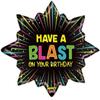 Betallic 32" Mighty Birthday Blast Party Decoration Celebration Supply Non-Foil Helium Balloon view 1