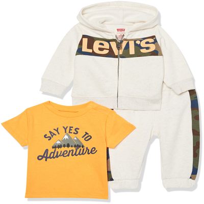 Graphic T-Shirt, Sweatshirt and Joggers 3-Piece Outfit Set