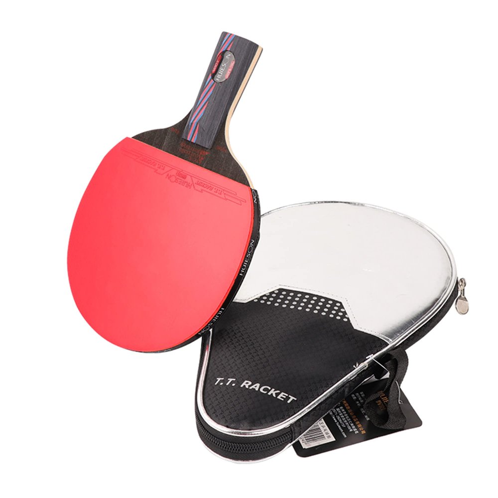 LINGOSHUN Ping Pong Paddle Set,Ping Pong Bat for Sports Training,ITTF Approved Rubber,Carbon Performance-Level Table Tennis Racket / 1 Pack/Short Handle