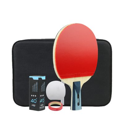 LINGOSHUN Ping Pong Paddle Set,Training Racquet Kit,Table Tennis Bats with Carbon Fiber,Offensive Rubber / 1 Pack/Short Handle