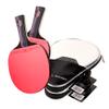 LINGOSHUN Ping Pong Paddle Set,Ping Pong Bat for Sports Training,ITTF Approved Rubber,Carbon Performance-Level Table Tennis Racket / 2 Pack/Long Handle view 1