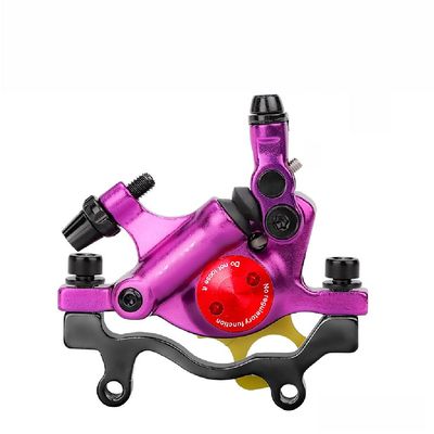 LYYCX Pull-Type Hydraulic Disc Brake for Mountain Bikes,Front+Rear Calipers,Aluminum Alloy Mountain Bike Hydraulic Disc Brakes,Suitable for XC,Electric Bicycles,Folding Bicycles (Color : Purple, Siz
