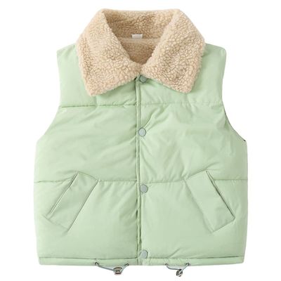 EISHOW Baby Boys' Girls' Fleece Vest Waistcoat Down Jacket Winter Cute Fuzzy Thick Cotton-Padded Puffer Jacket Sleeveless Coat (Green,3-4 Years,3 Years,4 Years)