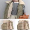 EISHOW Baby Boys' Girls' Fleece Vest Waistcoat Down Jacket Winter Cute Fuzzy Thick Cotton-Padded Puffer Jacket Sleeveless Coat (Army Green,6-7 Years,6 Years,7 Years) view 3