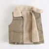 EISHOW Baby Boys' Girls' Fleece Vest Waistcoat Down Jacket Winter Cute Fuzzy Thick Cotton-Padded Puffer Jacket Sleeveless Coat (Army Green,4-5 Years,4 Years,5 Years) view 4