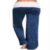Andongnywell Wide Leg Pants Women Print High Waist Loose Casual Drawstring Trousers Blue view 2