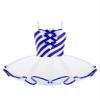 Moggemol Kids Girls Sequins Striped Tutu Dance Dress Figure Skating Dress Christmas Party Candy Cane Costume Blue 8 view 1