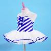 Moggemol Kids Girls Sequins Striped Tutu Dance Dress Figure Skating Dress Christmas Party Candy Cane Costume Blue 8 view 3