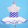 Moggemol Kids Girls Sequins Striped Tutu Dance Dress Figure Skating Dress Christmas Party Candy Cane Costume Blue 8 view 4