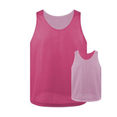 TopTie Reversible Training Vests Two Sides Sports Vest Football Jersey, Pinnies for Soccer Team for Adult and Youth-White/Pink-Large