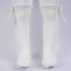 Hularka Baby Girls Knee High Mesh Socks Breathable Bowknot Dress Cotton Socks For Infants Toddlers Ivory 18-24 Months view 3