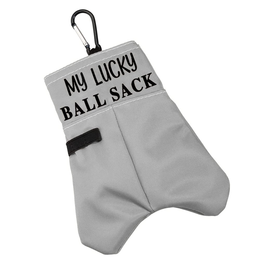 BLUPARK Funny Golf Ball Pouch My Lucky Ball Sack Golf Ball Storage Bag for Uncle Dad Grandpa (My Lucky Ball Sack)