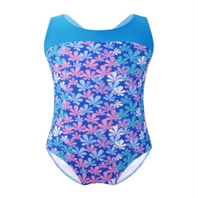 Manyakai Gymnastics Leotard for Girls Sleeveless Ballet Dancewear Athletic Dance Outfit Practice Clothes Flower Blue 4 Years