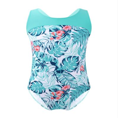 Manyakai Gymnastics Leotard for Girls Sleeveless Ballet Dancewear Athletic Dance Outfit Practice Clothes Palm Leaves Green 4 Years