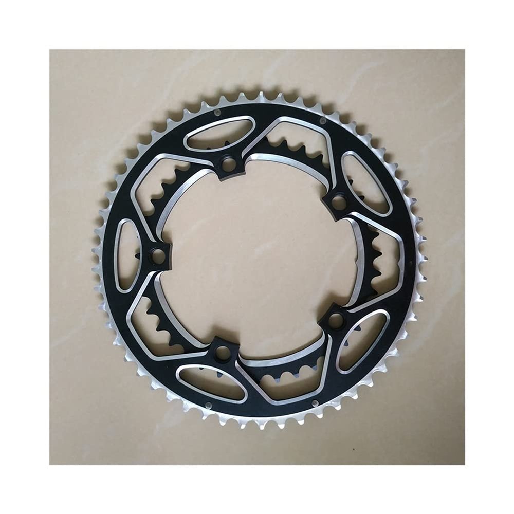 MYEEI Road Bicycle Sprocket 130 BCD 53 39T Double Chainwheel 3/32" Folding Bike Chain Ring 5-9 Speeds MTB Parts (Color : Dual Disc)