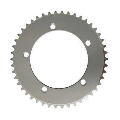 MYEEI Fixed Gear Chain Ring Chain Wheel 44T 46T 48T 50T 52T 53T Fixie Road Track Bike Chainwheel Single Speed 130mm BCD Chainring Silvery (Color : 130BCD-46T)
