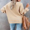 Saodimallsu Womens V Neck Henley Sweater Oversized Fall Sweaters Cozy Warm Long Sleeve Button up Knitted Pullover Tops Apricot view 3