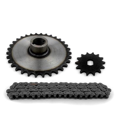 32 Teeth Fixed Chain Wheel with 14 Teeth Motor Sprocket Gear and 70 Links #420 Bicycle Chain for Trike Bike Axle 24mm