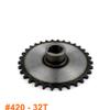 32 Teeth Fixed Chain Wheel with 14 Teeth Motor Sprocket Gear and 70 Links #420 Bicycle Chain for Trike Bike Axle 24mm view 2