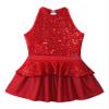 VernLan Girls Sequins Sleeveless Ruffle Hem Tutu Dress Kids Ballerina Ballet Leotard Dancewear Performance Costume Burgundy 4 Years view 4