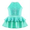 VernLan Girls Sequins Sleeveless Ruffle Hem Tutu Dress Kids Ballerina Ballet Leotard Dancewear Performance Costume Mint Green 4 Years view 1