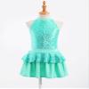 VernLan Girls Sequins Sleeveless Ruffle Hem Tutu Dress Kids Ballerina Ballet Leotard Dancewear Performance Costume Mint Green 4 Years view 3
