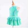 VernLan Girls Sequins Sleeveless Ruffle Hem Tutu Dress Kids Ballerina Ballet Leotard Dancewear Performance Costume Mint Green 4 Years view 4