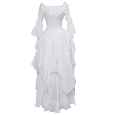 Women Gothic Cosplay Dress Vintage Renaissance Medieval Irish Costume Retro Victorian Fairy Gown Dress for Halloween