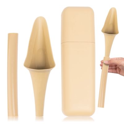 SHEWEE Flexi + Case  The Original Female Urinal  Made in The UK  Reusable & Portable Urination Device. Festival, Camping, Car, Hiking Essentials for Women. Stand to Pee Funnel  Desert Sand
