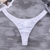 Manyakai Men's Soft Lingerie Thongs Bulge Pouch Panties Low Rise Bikini Bottoms Nightclub Underwear White Large view 4