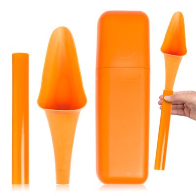 SHEWEE Flexi + Case - Reusable Pee Funnel - Flexible, Larger Version of The Original Female Urination Device Since 1999!  Pumpkin
