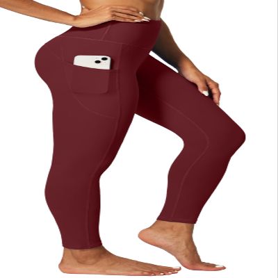 IUGA Fleece Lined Leggings Women Thermal Leggings for Women Winter Warm Tights High Waisted Hiking Yoga Pants with Pockets(Wine, L)
