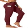 IUGA Fleece Lined Leggings Women Thermal Leggings for Women Winter Warm Tights High Waisted Hiking Yoga Pants with Pockets(Wine, L) view 1