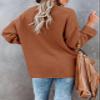 Saodimallsu Womens Oversized V Neck Batwing Long Sleeve Button Soft Fall Winter Cozy Chunky Knitted Pullover Sweaters Brown view 3