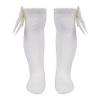 Duoremi Baby Girls Princess Bowknot Socks Knee High Socks Breathable Stretchy Knit Stockings Ivory 18-24 Months view 2