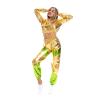 Rave Clothes Shiny Metallic Crop Top Hoodies for Women Streetwear Wet Look Pullover Holographic Sweatshirts Pants Club Wear Hip Hop Sweatpants Hooded Disco Dance Clubwear Rave Outfits Gold Large view 1