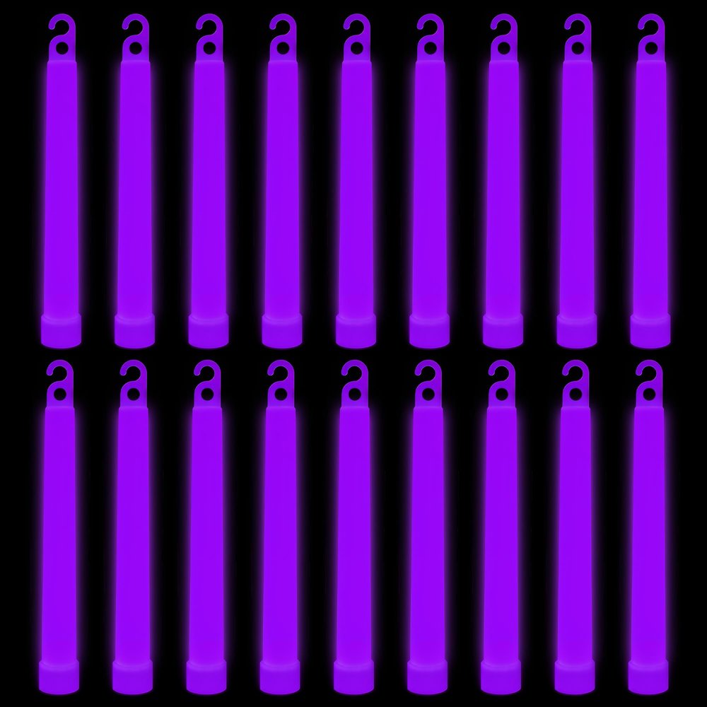WedDecor 25pcs Neon Purple Glow Sticks, 6 inches, 10-12 Hrs Glow, Safe & Waterproof, Party Supplies for Kids & Teens