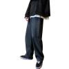 DIYAGO MEN Loose Fit Straight Jeans Wide Leg Loose Fit Casual Teen Vintage Streetwear Hip Hop Trendy Jeans Pant Fashion Designer Long Length Trouser, 2-black, X-Large