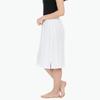 Aimly Women's Cotton Knee Length Underdress Side Slit Everyday Layers Half Slip Skirt White 2 Pieces view 2